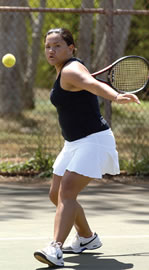 Mililani High School tennis player Lokelani Paia. Photo by Nathalie Walker
