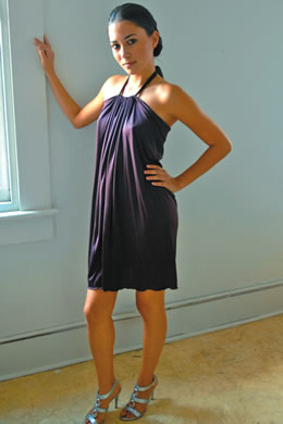 Krista Alvarez: Bustle skirt/dress in wine $325