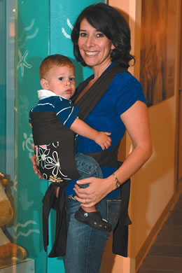 Jenny Mesa with 16-month-old Eli Mesa: Mei Tai Carrier by Sweet Island Baby $106.