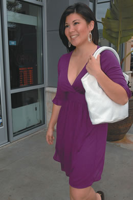 Courtney Buder: Revolver 'Lucy' dress $99, Alpine Stars 'Palm Beach' bag $63