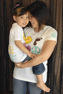 Courtney and Chelsea Buder: Barefoot League 'Peace & Smile' tee $24, $15 (kids)
