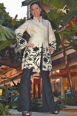 Narcissus second princess Leilani Soon: dupeony 3/4 coat with applique at hem $1,075, wool pants