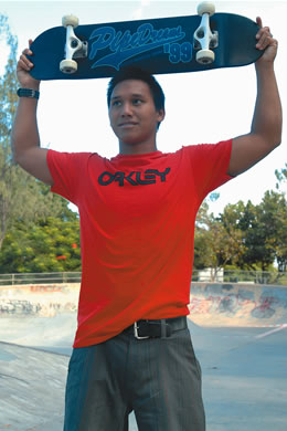 Jared Jovero: Oakley ‘Custom Oakley Hawaii’ T-shirt $25, Oakley shorts $50