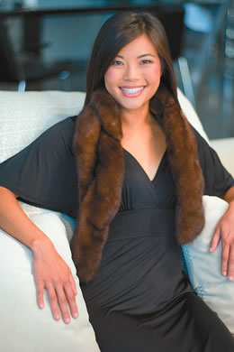 Stephanie Lum with a mink wrap worn by Ava Gardner