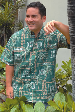 KGMB9 sports anchor Mike Cherry: Reyn's 'UH tapa' aloha shirt $77