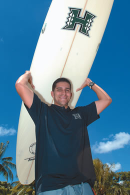 Rob DeMello: Under Armour team polo $50, UH limited edition T&C surfboard shaped by Tanaka $700