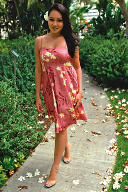 Shannell Sarme (Miss Lanai): Hawaiian Moon 'Leilani' dress in Pua Melia $76