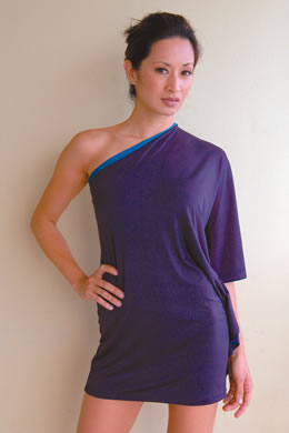 Giselle Pineda: Sola2 plum one-shoulder tunic $90