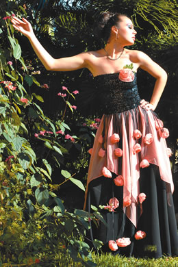 Precious Stoner: ZhanVi black sequin tube dress with pink roses $1,000