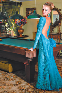 Erin Alyce Moore: ZhanVi blue rose dress $1,200