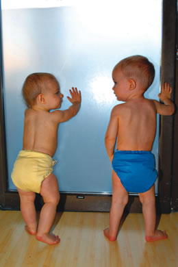 Audrey Shannon and Torsen Elligott: Bum Genius reusable diaper with washable microfiber insert. Orga