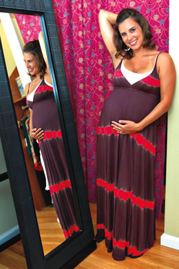 Carly Tobias: Lani striped long dress $69.99, Shade nylon cami with bra $26.50