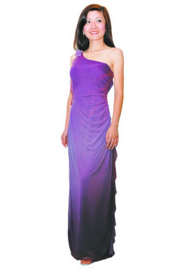 Narcissus Queen Angie Yiyin Zhang: Byer Too! purple gown $15