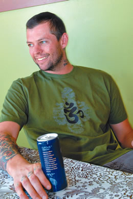 Matt Martin: Inner Peace Designs 'om' green T-shirt $24.99