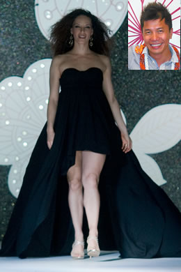 Jay Nicolas Sario: Black strapless gown modeled by Kamakoa Page Zablan.
