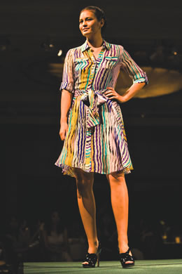 Momoko Metzker: Diane von Furstenberg multicolor striped dress $385, Kors Michael Kors black patent 