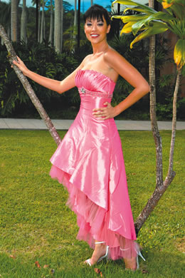 Heidi Ribeiro: Mayqueen Couture pink dress $189.99 from Precious Boutique in Aloha Tower Marketplace
