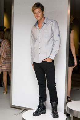 Connor Coffin: 7 Diamonds long-sleeve button-down shirt $99 and 7 For All Mankind jeans $159