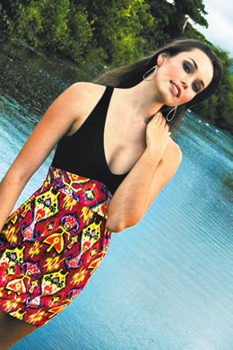 Jenna Cates: Florencia Arias 'Fiona' dress in tribal print $94