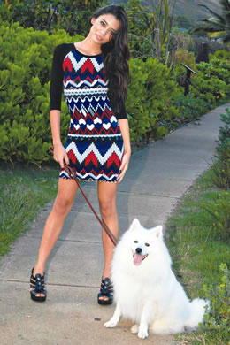 Alyson Kintscher with Fuji Teele: Florencia Arias 'Chloe' dress in tribal print $95