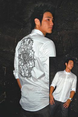Royce Hui: 7Diamonds white long-sleeve shirt from Blue Buddha $98