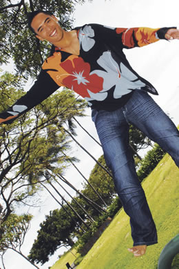 Michael Ahina: Tiare Teiti hibiscus print men's shirt $140