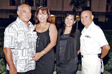 Royden and Sharon Mokiao, and Rosita and Chief Petty Officer Ethan Engbino