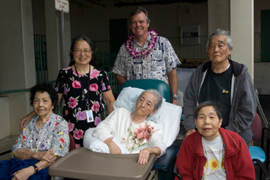 Jeri Takamiya, Dr. Bruce Anderson, Yoshiteru Otaguro (front) Beatrice Alfonso, Dolores Kanda and Tos