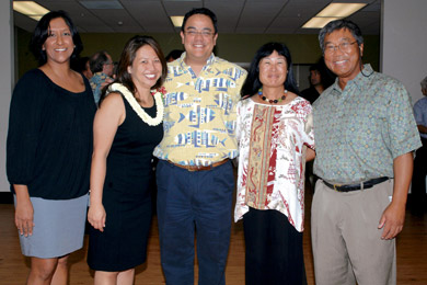 Amen Somal, Theresa Wong, state Rep. Pono Chong, and Audrey and Eugene Lee