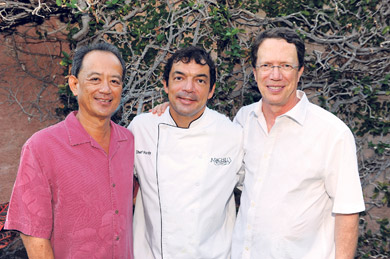 Robin Campaniano, Chef Eberhard Kintscher and Herb Conley