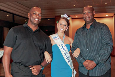 Antonio Williams, Miss Hawaii Lauren Cheape and Steve Hurling