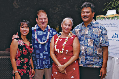 Rosalyn and Richard Bettini, Kamahanahokulani Farrar and Kauila Clark