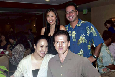 Kristi Hirota-Schmidt and Damon Schmidt, (front) Kanani Kaopua and Christian Grunewald