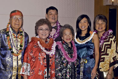 Joe Young, Rena Young-Ochse, Terry Low, Helen Char, and Stephanie and Elizabeth Lum