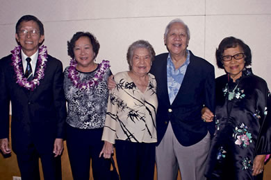 Walter Chang, Sharon Pang, Jean and Bob Chin and Blossom Tyau