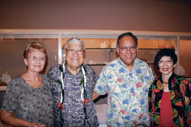 Sandy and Rev. William Kaina, Edward Ane and Sandy Wong