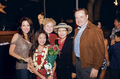 Cathy and Nicki Lee, Betty White, and Betty and Fred Rodrigues