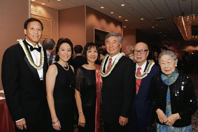 Dennis and Rena Hwang, and Gayle, Ed, Neuman and Trevina Pei