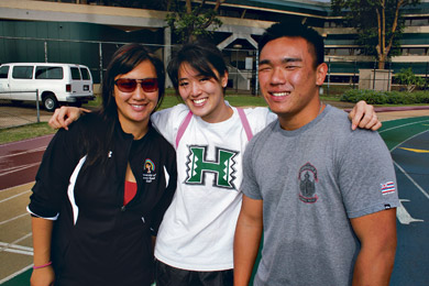 Janice Kunishige, Kelli-Ann Wong and Clement Zhang