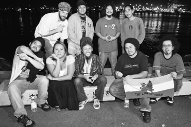 (front) Professah, Bradda Lehua, Ras Mikey, Diehard, Edgar Drummie, (back) Bassie, Ryan Mystik