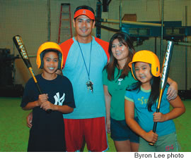 Allen and Lanie Carrancho with little sluggers Austin and Allyson