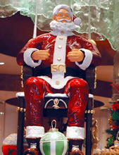 Check out the life--size chocolate Santa at the Bellagio