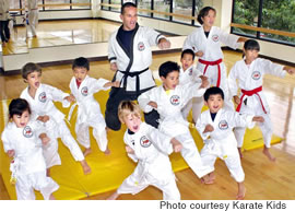 James Kerr leads a Karate Kids class