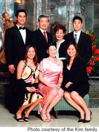 The Kim family from left: Aaron Eberhardt (son-in-law), Don, Caroline, Don Junior, Angela, Nelli and Lori