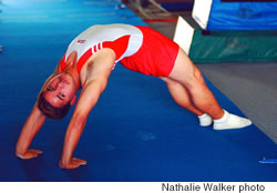 Matt Moniz is bending over backward to make the Olympics