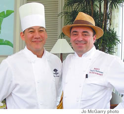Hoku’s Chef Wayne Hirabayashi with “The Chef in the Hat” Thierry Rautureau
