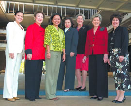 From left, Reps. Pine, Marumoto, Finnegan, Ching, Meyer, Thielen and Stevens at the Capitol