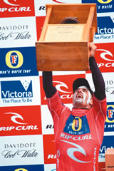 Seven-time reigning ASP world champ Kelly Slater won the Rip Curl Pro in Australia on April 20