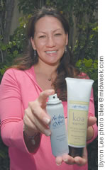 Lia Young Hunt with her Alo2ha mist and sunblock