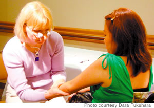 Dara Fukuhara gets a skin cancer screening by Dr. Jenny Stone